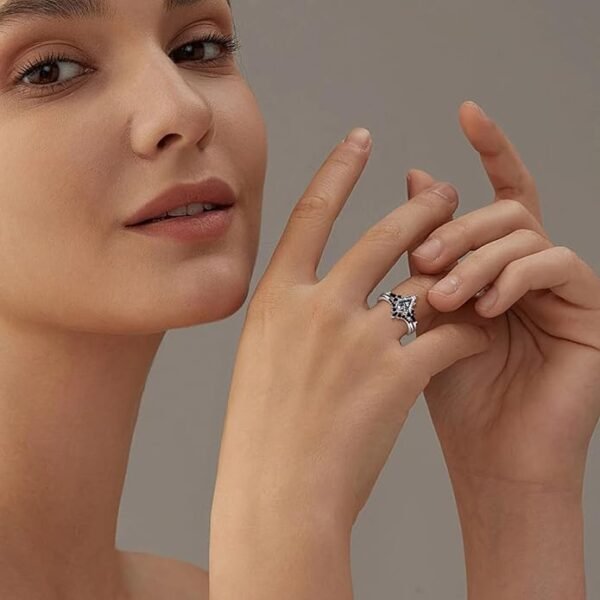 Natural Gemstone Rings Sterling Silver Engagement Rings for Women - Image 6